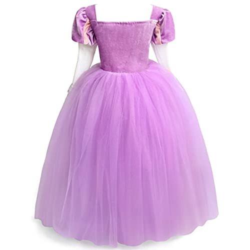 Axaxa プリンセスドレス 子供用 ラプンツェル ドレス キッズ 髪長姫ドレス ティアラなど 7点セット 100 130cm 塔の上のラプンツェル カラードレス Luzearteiluminacao Com Br
