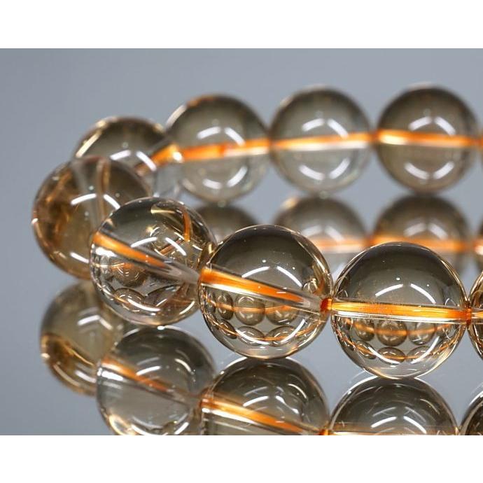 最高級 【プレミアム】 シトリン ブレスレット （非加熱・無処理） 16mm玉 No.11 パワーストーン 天然石 |  | 01