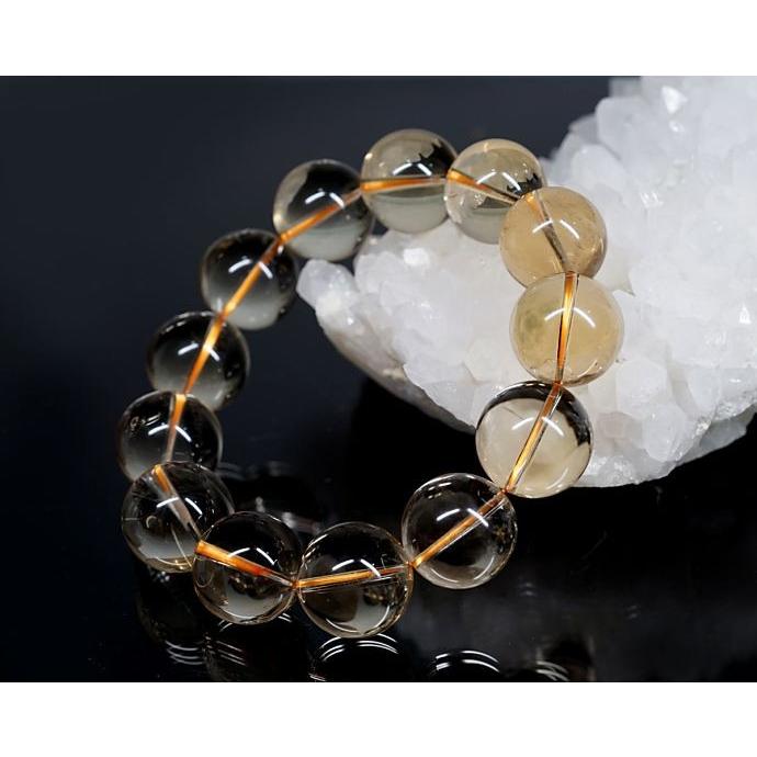 最高級 【プレミアム】 シトリン ブレスレット （非加熱・無処理） 19mm玉 No.12 パワーストーン 天然石 |  | 02