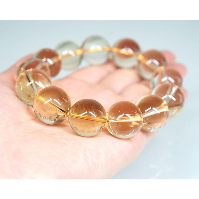 最高級 【プレミアム】 シトリン ブレスレット （非加熱・無処理） 19mm玉 No.12 パワーストーン 天然石 |  | 04
