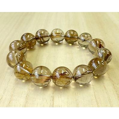 タイチンルチル 大玉約15mm　ブレスレット タイチンルチルクォーツ ブレスレット 15mm ルチルクォーツ