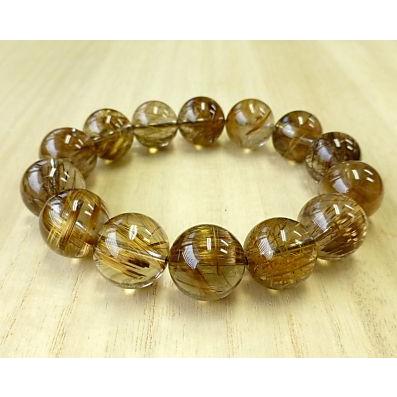 最高級 タイチンルチル（ブラウンカラー） ブレスレット 16mm玉 No.6 （鑑別書付） タイチンゴールドルチルクォーツ ブレスレット （9.8mm）〈MB0697〉鑑別書付き ブレスレット ToraNatural 通販  16232612｜Creema(クリーマ)