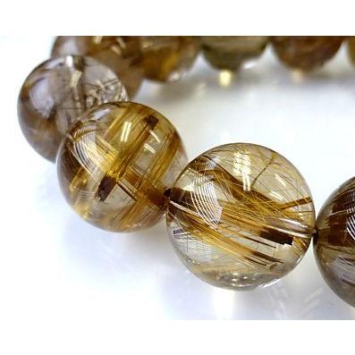 最高級 タイチンルチル（ブラウンカラー） ブレスレット 16mm玉 No.6 （鑑別書付） X.G】ルチルクォーツ ブレスレット メンズ キャッツアイゴールドルチルクォーツ16mm デザインブレスレット【鑑別書付き】 天然石 ブレスレット  一点もの 12mm 4月 みずがめ座 魔除け 厄除け ブラウン 仕事運 運気 ふたご座 星座石 誕生石 彼氏 プレゼント ブレスレット