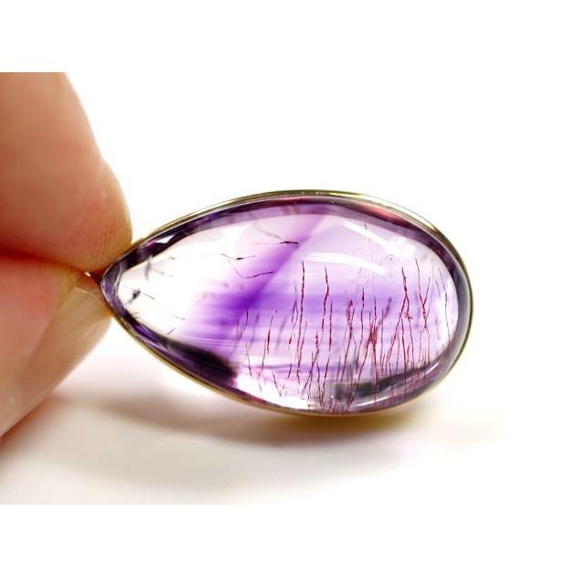 アメジストエレスチャル ティアーズ型 ペンダントトップ （18金イエローゴールド）   パワーストーン 天然石 |  | 01