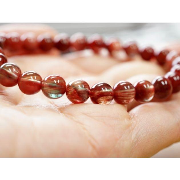 アンデシン（レッド） ブレスレット 7.5mm玉 No.7 パワーストーン