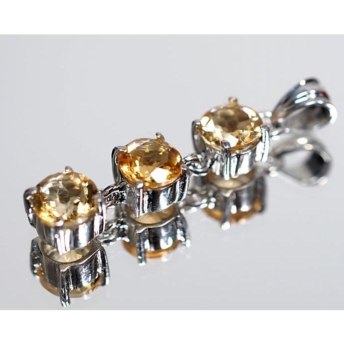 シトリン ペンダントトップ　3連タイプ   パワーストーン 天然石 |  | 01