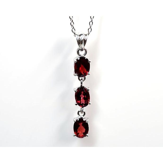 ガーネット ペンダントトップ 3連タイプ パワーストーン 天然石