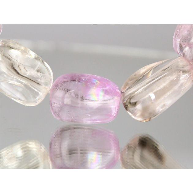 最高級（5A） クンツァイト イレギュラー ブレスレット No.36 （鑑別