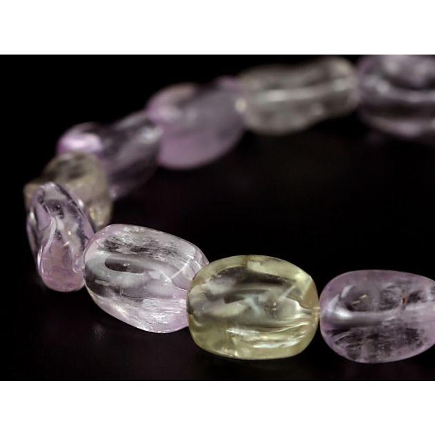 天然石　クンツァイト　ブレスレット 最高級（5A） クンツァイト イレギュラー ブレスレット No.36 （鑑別