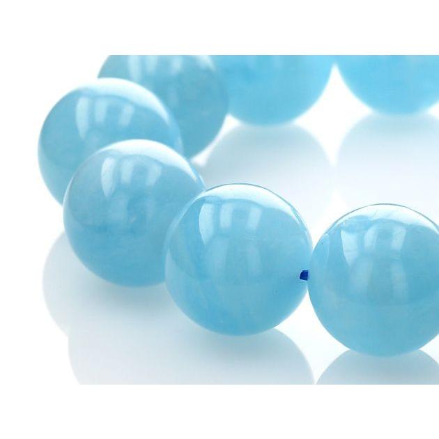 最高級（5A） アクアマリン ブレスレット 21mm玉 No.6 パワーストーン 天然石 | 