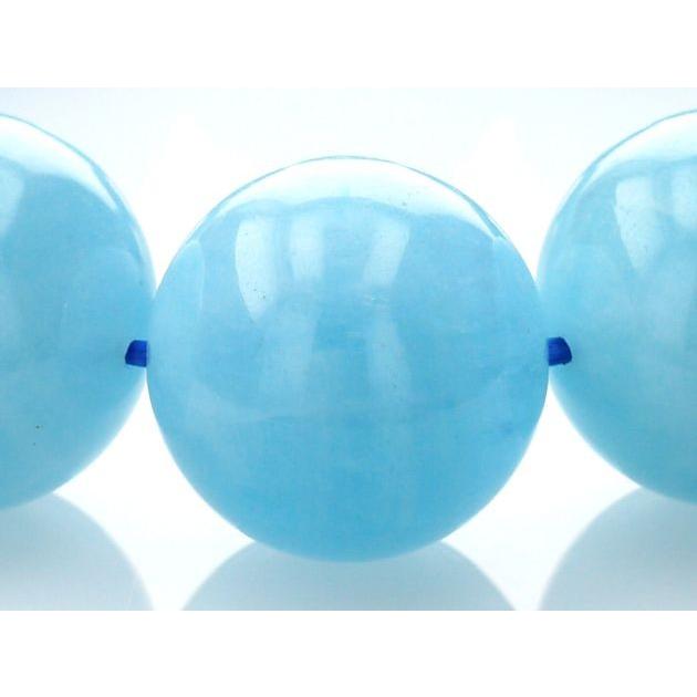 最高級（5A） アクアマリン ブレスレット 22mm玉 No.7 パワーストーン 天然石 |  | 02
