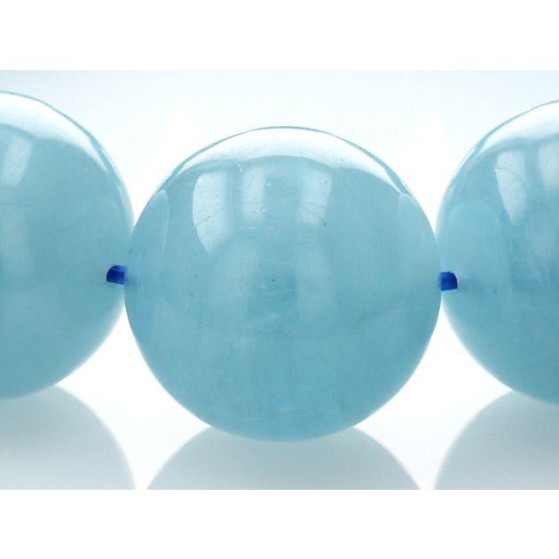 最高級（5A） アクアマリン ブレスレット 22mm玉 No.8 パワーストーン 天然石 |  | 02