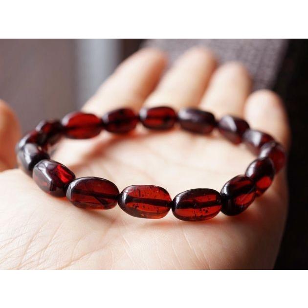 最高級（5A） 天然アンバー（琥珀） イレギュラーブレスレット  No.8 パワーストーン 天然石 |  | 03