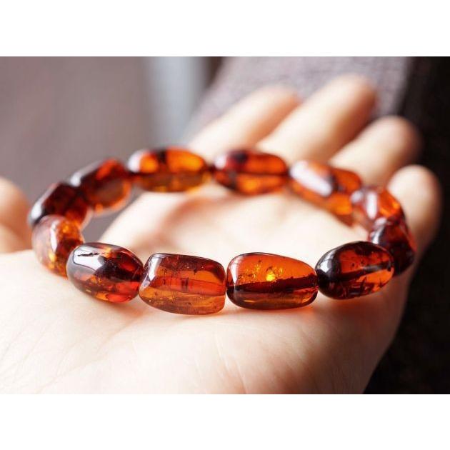 最高級（5A） 天然アンバー（琥珀） イレギュラーブレスレット  No.10 パワーストーン 天然石 |  | 03