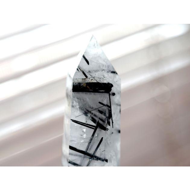 ブラックルチル (トルマリン)　六角柱 No.5【画像現物】 ルチルクォーツ パワーストーン 天然石 フォレストブルー |  | 03