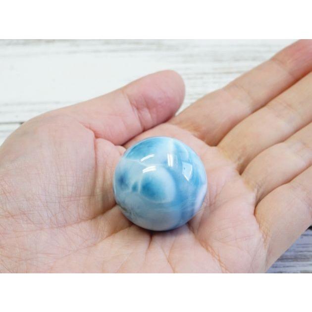 ラリマー 丸玉 スフィア （穴無）29mm玉 No.7【画像現物】 ドミニカ共和国産 最高のヒーリングストーン パワーストーン |  | 03