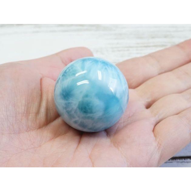 新発売】 ラリマー 丸玉 スフィア 穴無 33mm玉 No.10 ドミニカ共和国産