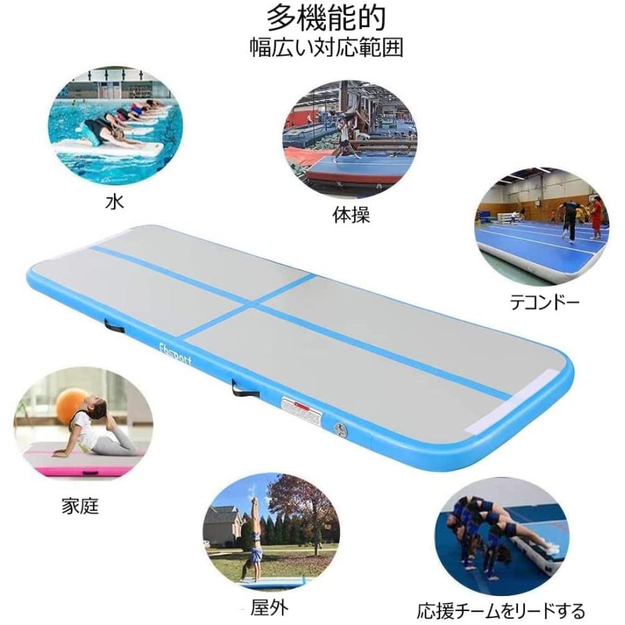 Fbsport 2/3/4/5/6M エアトラック 体操 マット エアーマット 折り畳み可能 インフレータブル 電動エアーポンプ付き インフレータブル