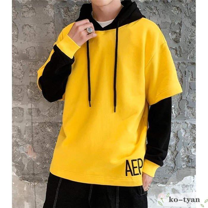 美しい パーカー メンズ プルオーバー 大きいサイズ フード付き 英語 体型カバー トップス カジュアル 長袖 ゆたっり かっこいい Honeymoon Style