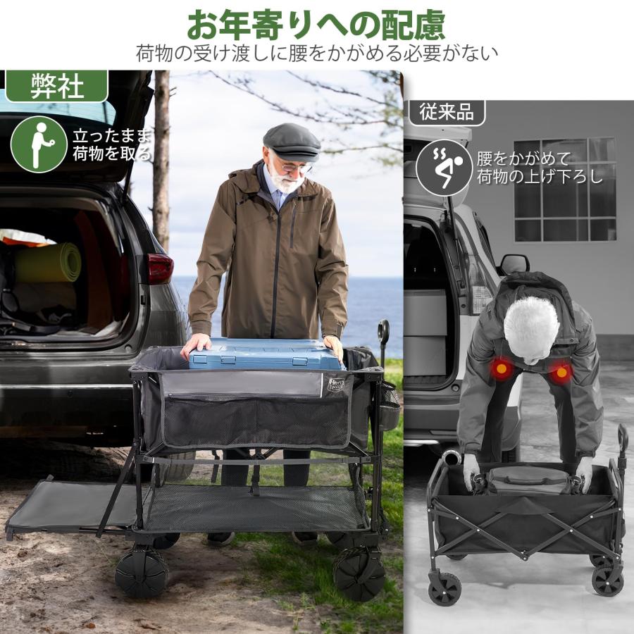 TIMBER RIDGE アウトドアワゴン 2階建てキャリーワゴン Amazon.co.jp: TIMBER RIDGE アウトドアワゴン 2階建てキャリー