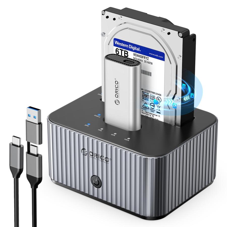 ORICO HDD SSD クローン スタンド NVMe と 2.5/3.5 SATA HDD/SSD ORICO HDD SSD クローン スタンド NVMe と 2.5/3.5 SATA HDD/SSD