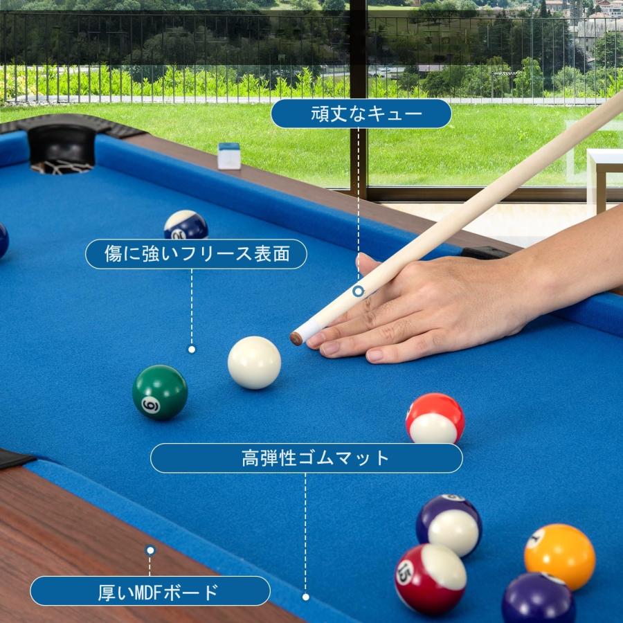GYMAX ビリヤード台 大型 ビリヤード セット ビリヤードテーブル GYMAX ビリヤード台 大型 ビリヤード セット ビリヤードテーブル
