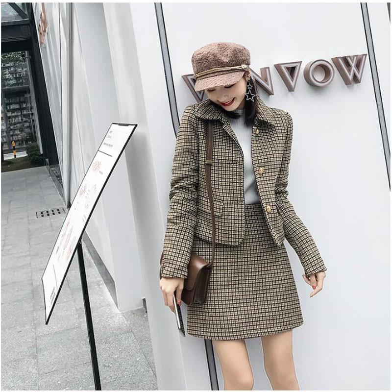 ダッフルコート レディースブレザーセットアップ スカート ジャケットウールブレンドグレンチェック テーラード 通勤オフィス 秋冬 Ba1069 フォリスト 通販 Yahoo ショッピング