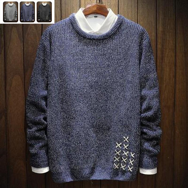 セーター ニット メンズ 丸首長袖 ニットセーター 丸ネック ニットソーカットソー春秋トップス３色 Ba638 フォリスト 通販 Yahoo ショッピング