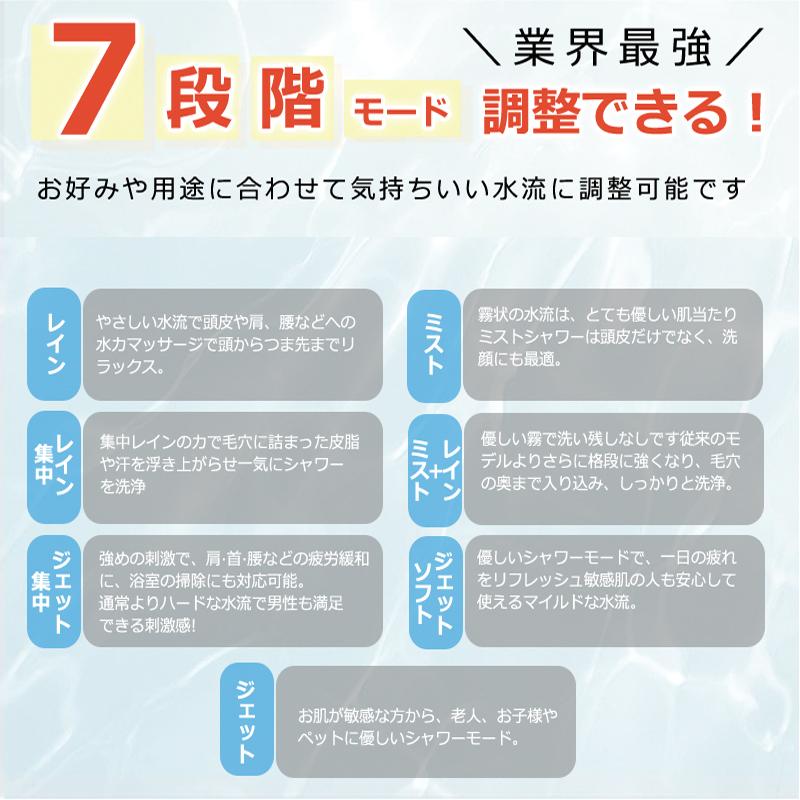 【F-Daylight正規品】シャワーヘッド マイクロナノバブル 美肌美容 7段階モード 節水極細水流  ABS素材 耐久性｜forestjapan｜11