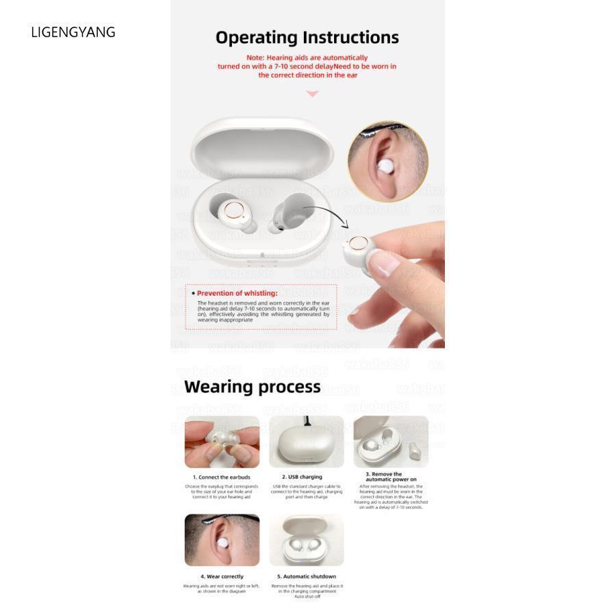 集音器 補聴器 デジタル USB 充電式 Bluetooth デザイン 両耳 (左右