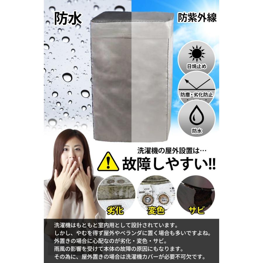 洗濯機 カバー 3年耐久 \雑誌掲載 圧倒的高評価/ 4面 全自動 正規1年保証 Lサイズ ：幅58×奥行60×高さ92cm（洗濯物 約8.0Kg）｜forestoyc｜02