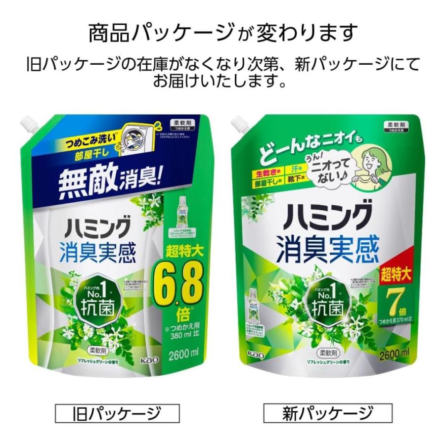 Kao ハミング消臭実感 リフレッシュグリーンの香り 柔軟剤 詰替用 2600ml × 4個 ハミング 柔軟剤 | Kao | 02