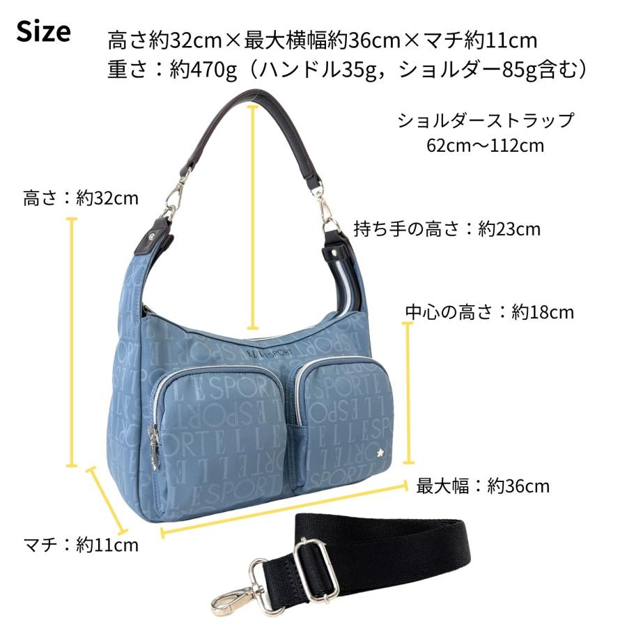 Elle Sport ポーチ ショルダー 2Way バッグ 新品 未使用 ELLESPORT ELLE SPORT 2WAYショルダーバッグ 軽量 はっ水 （GRAY