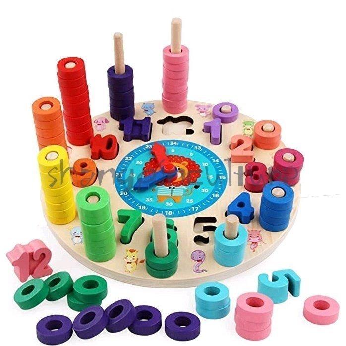 積み木 おもちゃ 安心 安全の食品検査済み 木製 鐘 パズル 子供 時計 セット 数字や時間のパズル カラー認識 鐘認識 誕生日のプレゼント知育玩具 2歳3歳 Hirptonqx0 ゲーム おもちゃ Www Robotnature Com
