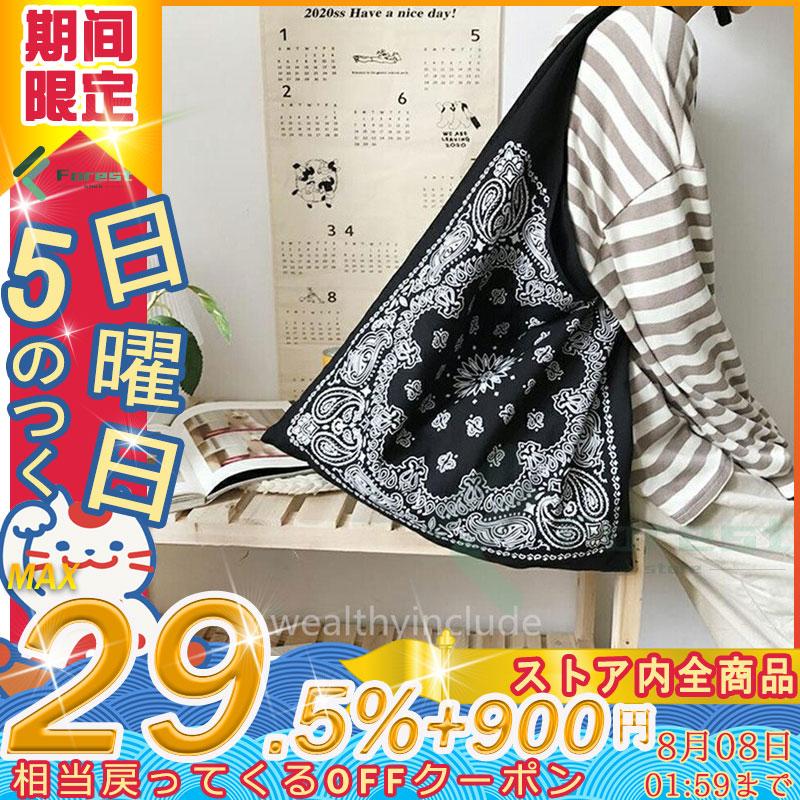 レディース バッグ ファッション バッグ バンダナ柄 エコバッグ 手提げ バンダナ柄 50代 キャンバス地