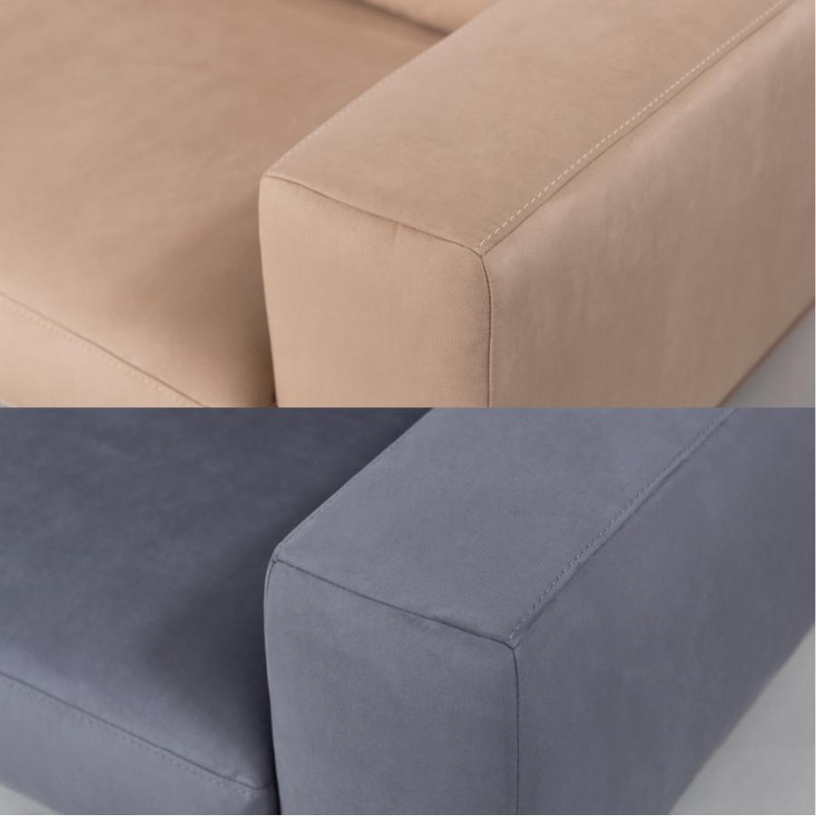 ソファー 幅191cm 3人掛け ダイニングソファ 肘掛け付き アーム付き ステンレス脚 レザー 大型 ワイド ペット対応 モダン おしゃれ ベージュ グレー form 東谷 | 東谷 | 03