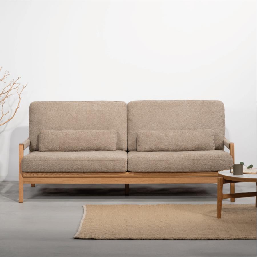ソファー 幅181cm 3人掛け ダイニングソファ 肘掛け付き アーム付き クッション付き 木製 大型 ワイド おしゃれ 北欧 ナチュラル ベージュ グリーン form 東谷 | 東谷 | 11