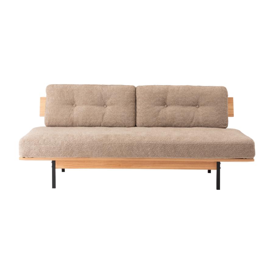 ソファー 幅182cm 3人掛け ダイニングソファ アームレス 肘掛けなし スチール脚 ブークレ 大型 ワイド おしゃれ 北欧 ナチュラル ベージュ グリーン form 東谷 | 東谷 | 11