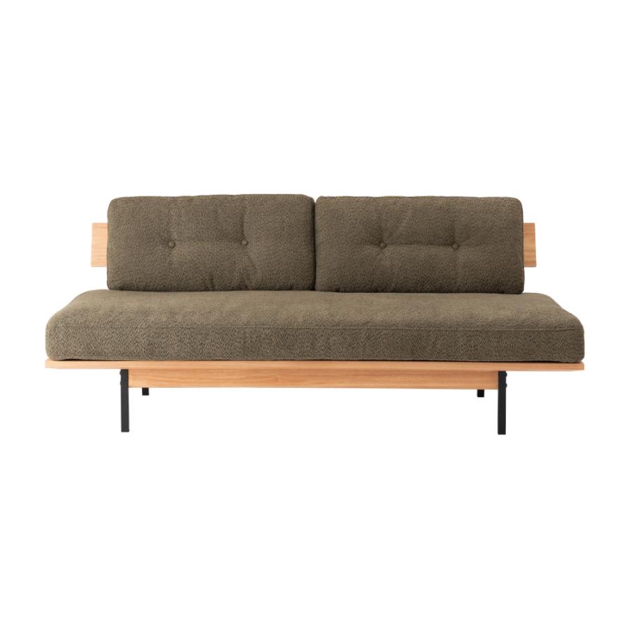 ソファー 幅182cm 3人掛け ダイニングソファ アームレス 肘掛けなし スチール脚 ブークレ 大型 ワイド おしゃれ 北欧 ナチュラル ベージュ グリーン form 東谷 | 東谷 | 15