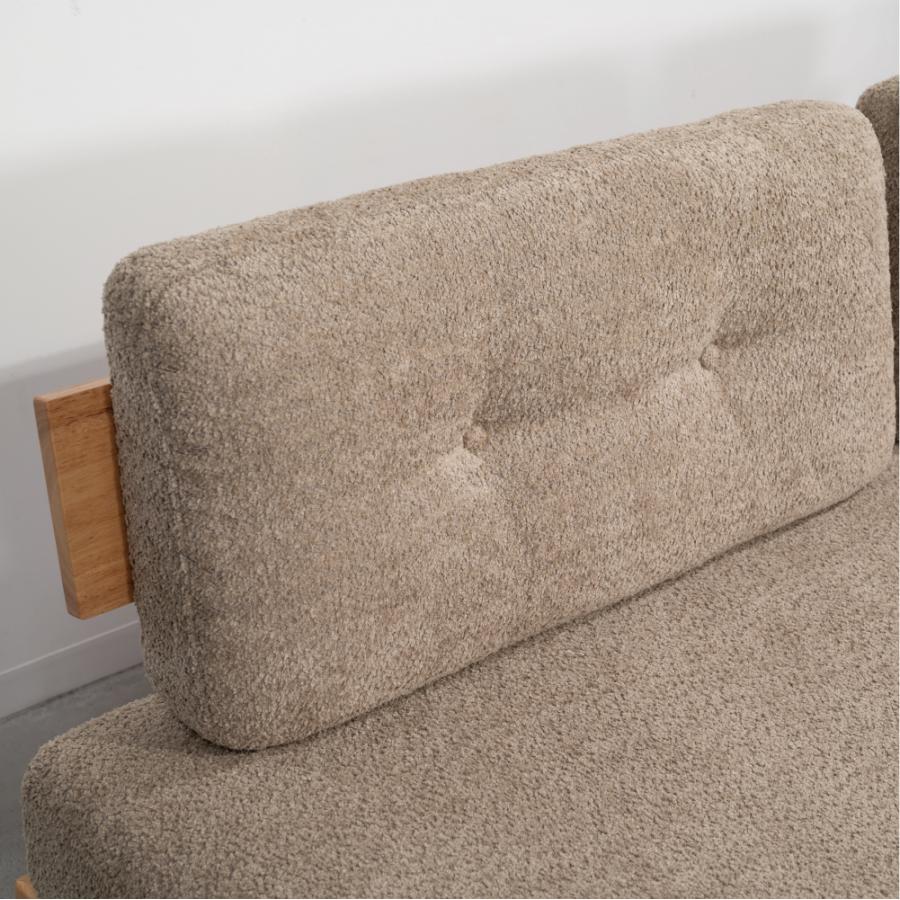 ソファー 幅182cm 3人掛け ダイニングソファ アームレス 肘掛けなし スチール脚 ブークレ 大型 ワイド おしゃれ 北欧 ナチュラル ベージュ グリーン form 東谷 | 東谷 | 03