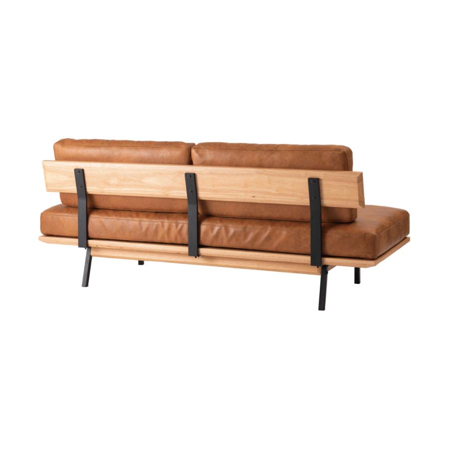 ソファー 幅182cm 3人掛け ダイニングソファ アームレス 肘掛けなし スチール脚 レザー 大型 ワイド 大きい おしゃれ キャメル ブラウン form 東谷 | 東谷 | 10