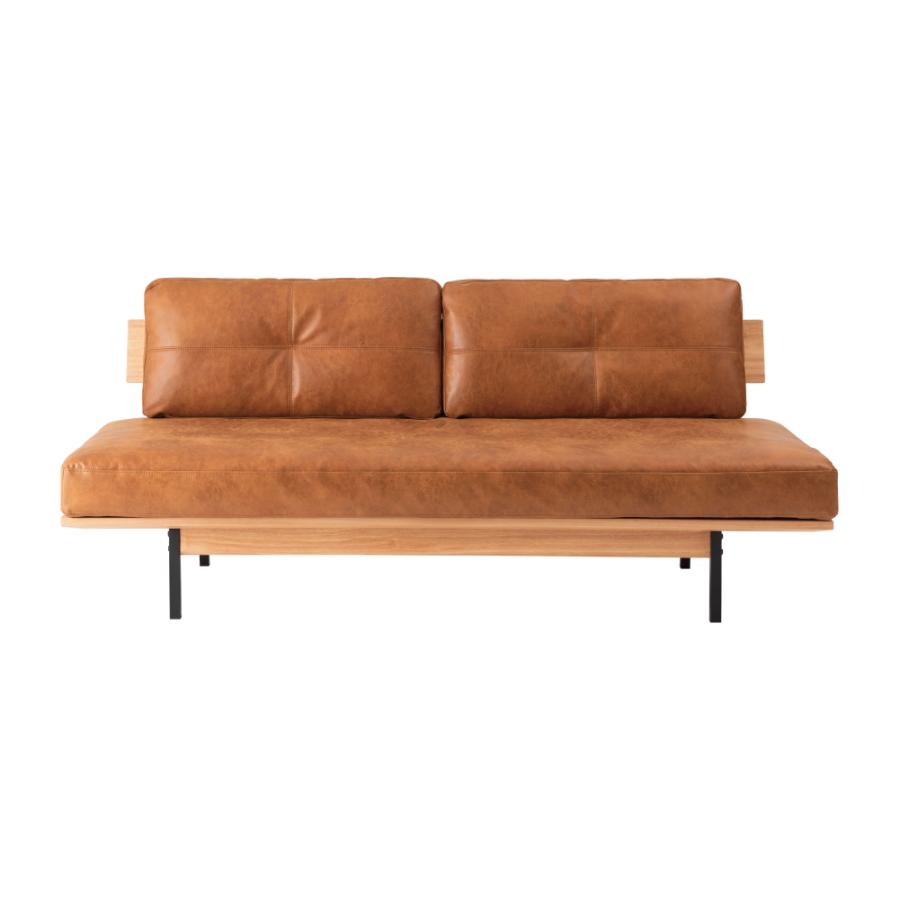 ソファー 幅182cm 3人掛け ダイニングソファ アームレス 肘掛けなし スチール脚 レザー 大型 ワイド 大きい おしゃれ キャメル ブラウン form 東谷 | 東谷 | 11