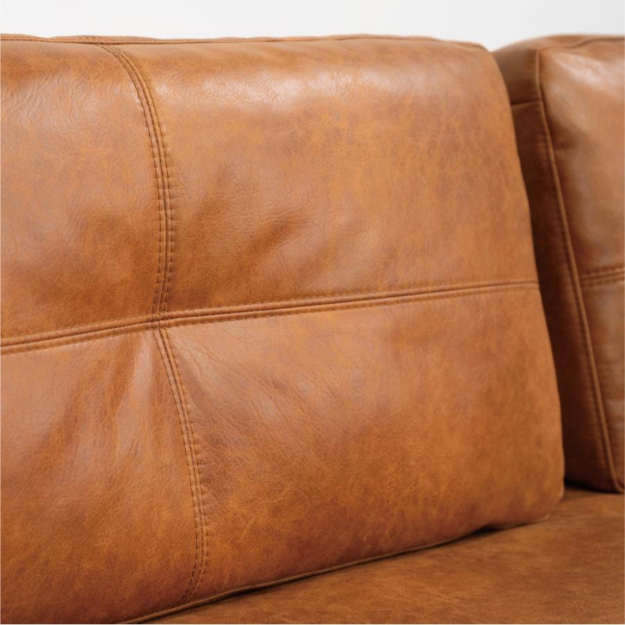 ソファー 幅182cm 3人掛け ダイニングソファ アームレス 肘掛けなし スチール脚 レザー 大型 ワイド 大きい おしゃれ キャメル ブラウン form 東谷 | 東谷 | 03