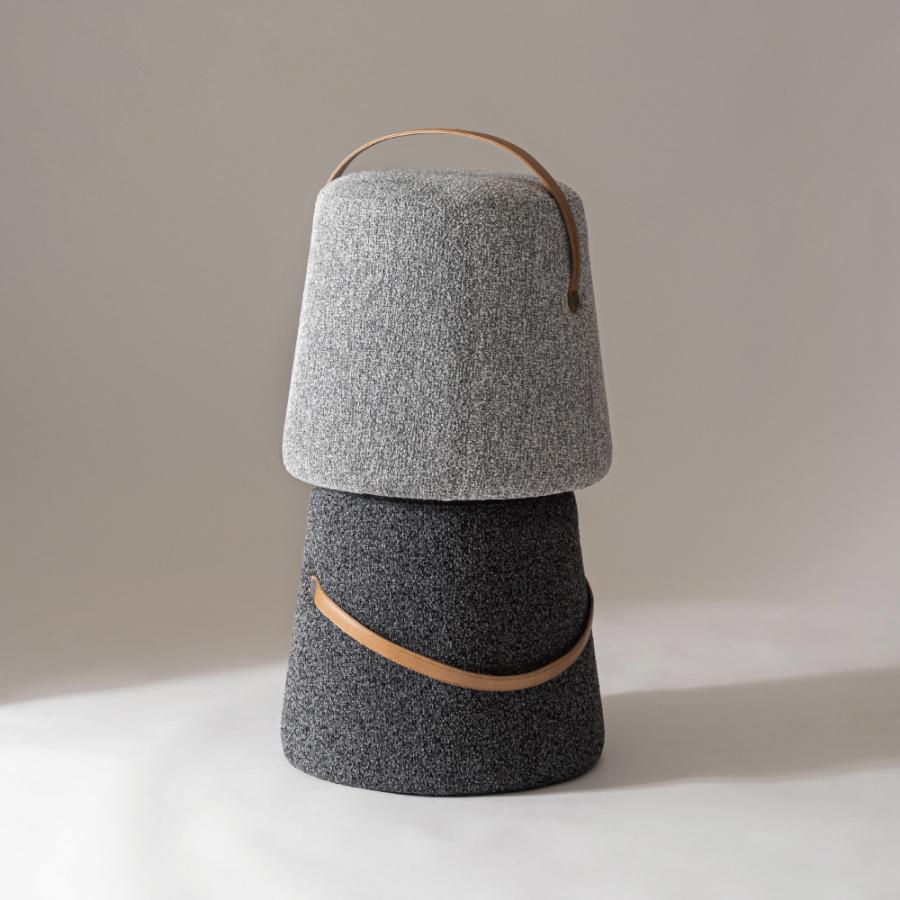 スツール 高さ42cm 椅子 オットマン 低い おしゃれ ロースツール 足置き台 小さい 背もたれなし 来客用 レザー モダン ライトグレー ダークグレー form 東谷 | 東谷 | 12