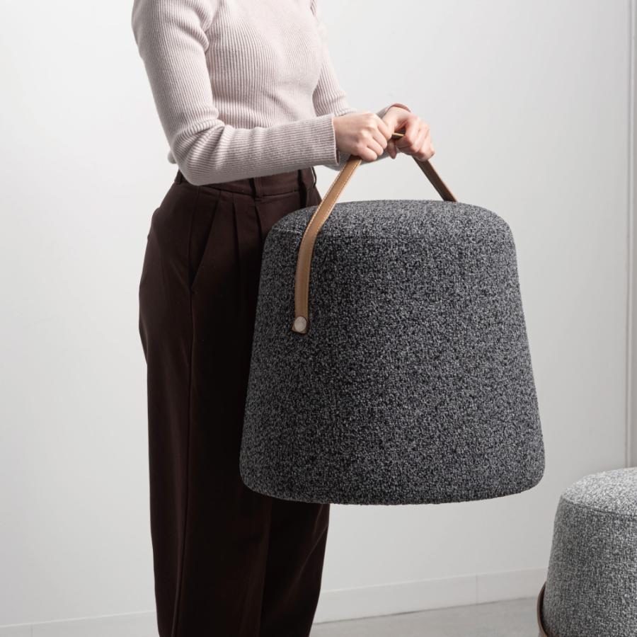 スツール 高さ42cm 椅子 オットマン 低い おしゃれ ロースツール 足置き台 小さい 背もたれなし 来客用 レザー モダン ライトグレー ダークグレー form 東谷 | 東谷 | 08