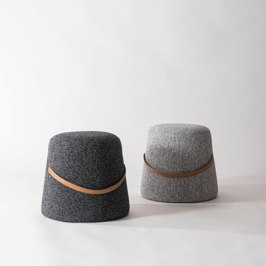 スツール 高さ42cm 椅子 オットマン 低い おしゃれ ロースツール 足置き台 小さい 背もたれなし 来客用 レザー モダン ライトグレー ダークグレー form 東谷 | 東谷 | 09