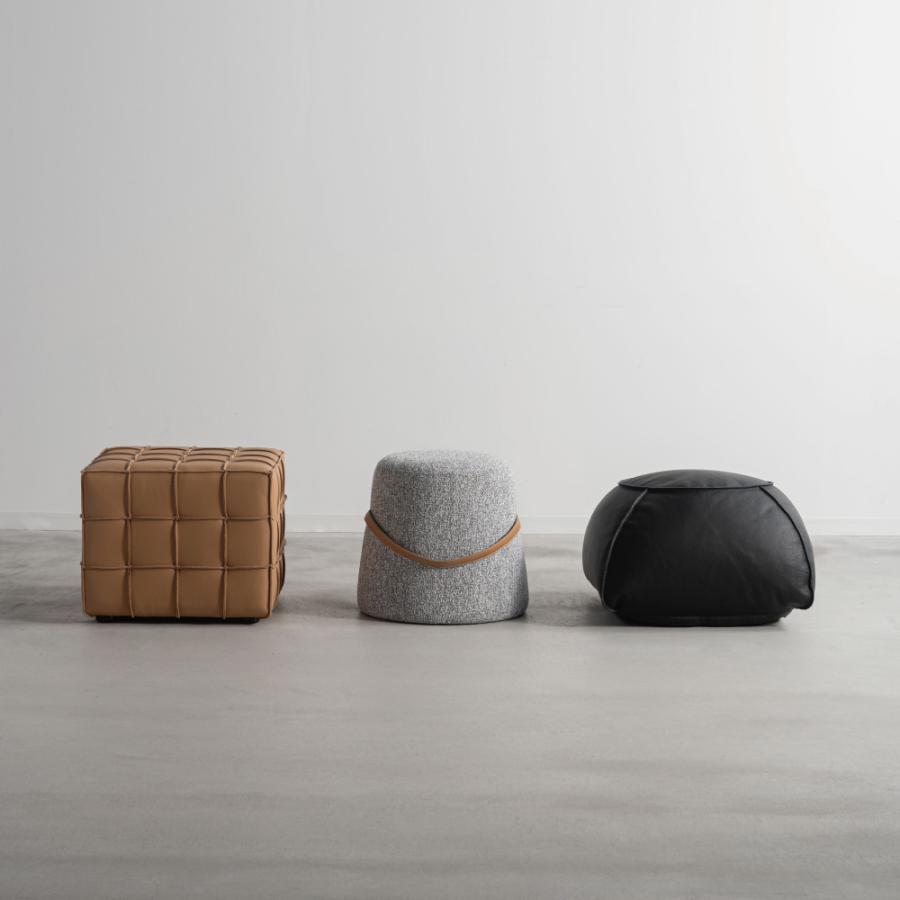 スツール 高さ35cm 椅子 オットマン 低い おしゃれ ロースツール 足置き台 小さい 背もたれなし 来客用 レザー モダン キャメル ブラウン ブラック form 東谷 | 東谷 | 10