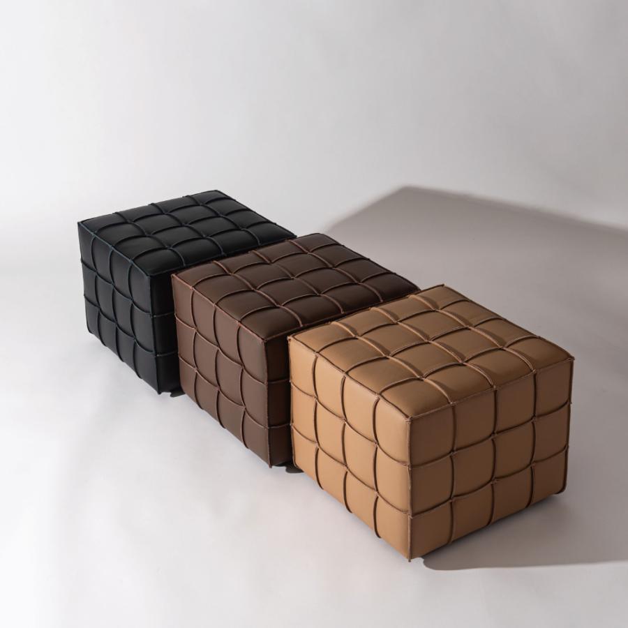 スツール 高さ41cm 椅子 オットマン 低い おしゃれ ロースツール 足置き台 小さい 背もたれなし 来客用 レザー モダン キャメル ブラウン ブラック form 東谷 | 東谷 | 10