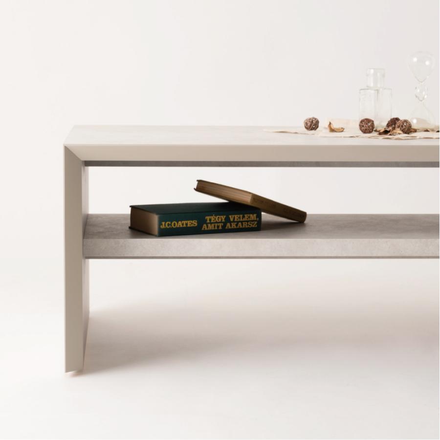 ローテーブル 幅120cm 高さ38cm センターテーブル リビング おしゃれ 収納 大理石調 棚付き てーぶる 大きい モダン シンプル 日本製 国産 グレー form 東谷 | 東谷 | 12