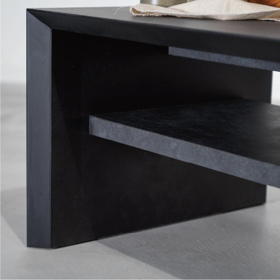 ローテーブル 幅120cm 高さ38cm センターテーブル リビング おしゃれ 収納 大理石調 棚付き てーぶる 大きい モダン シンプル 日本製 国産 グレー form 東谷 | 東谷 | 06